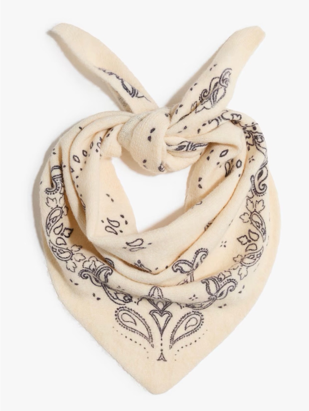 Cream Paisley Bandana Scarf